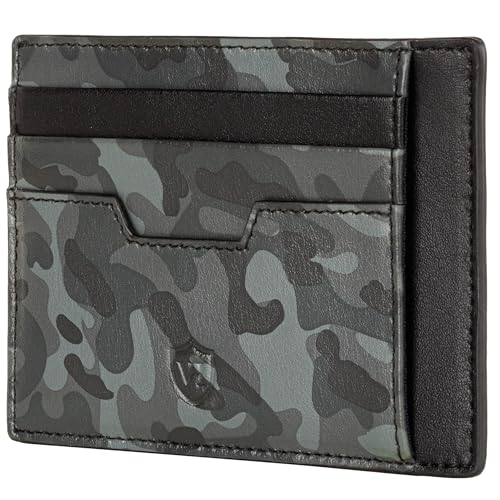 VON HEESEN® Echtleder RFID Kartenetui aus Nappa-Leder - 9 Fächer - Querformat Kreditkartenetui für Damen & Herren (Camouflage) von VON HEESEN