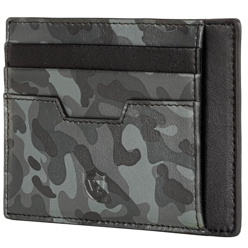 VON HEESEN Echtleder RFID Kartenetui aus Nappa-Leder - 9 Fächer - Querformat Kreditkartenetui für Damen & Herren (Camouflage) von VON HEESEN