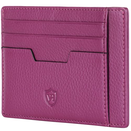 VON HEESEN® Echtleder RFID Kartenetui aus Nappa-Leder - 9 Fächer - Querformat Kreditkartenetui für Damen & Herren (Pink) von VON HEESEN