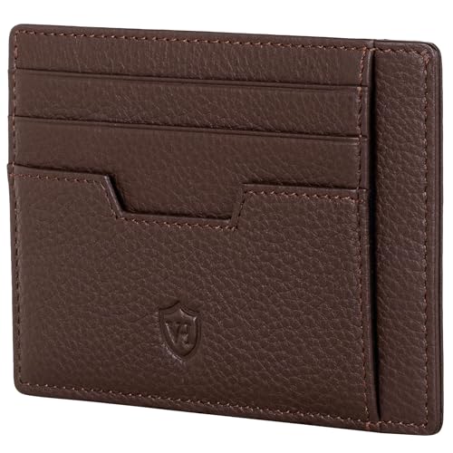 VON HEESEN® Echtleder RFID Kartenetui aus Nappa-Leder - 9 Fächer - Querformat Kreditkartenetui für Damen & Herren (Braun) von VON HEESEN