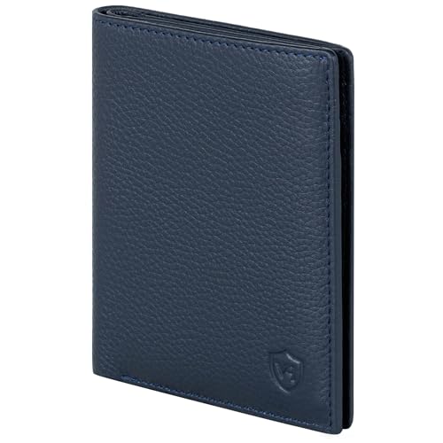 VON HEESEN® Leder Geldbörse Herren mit Münzfach & RFID Schutz I Echtleder Geldbeutel für Männer & Damen I Portemonnaie Brieftasche Wallet Portmonee (Blau) von VON HEESEN