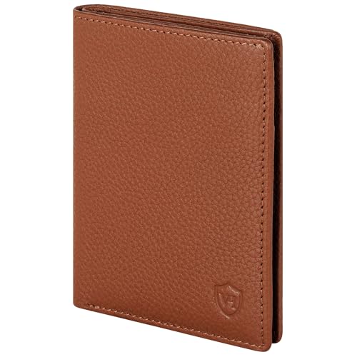 VON HEESEN® Leder Geldbörse Herren mit Münzfach & RFID Schutz I Echtleder Geldbeutel für Männer & Damen I Portemonnaie Brieftasche Wallet Portmonee (Cognac-Braun) von VON HEESEN