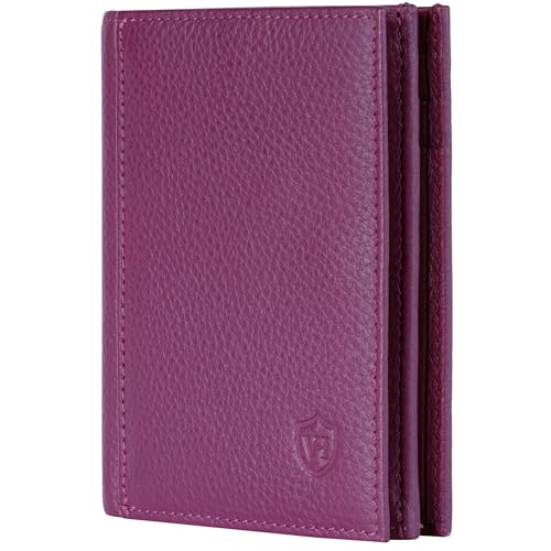 VON HEESEN® Leder Geldbörse mit Münzfach & RFID Schutz Herren & Damen - Echtleder Geldbeutel für Männer & Frauen - Portemonnaie Brieftasche Wallet Portmonee (Pink) von VON HEESEN