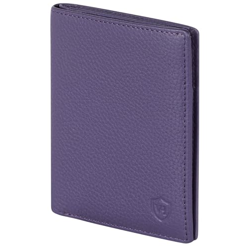 VON HEESEN® Leder Geldbörse Herren mit Münzfach & RFID Schutz I Echtleder Geldbeutel für Männer & Damen I Portemonnaie Brieftasche Wallet Portmonee (Violet) von VON HEESEN