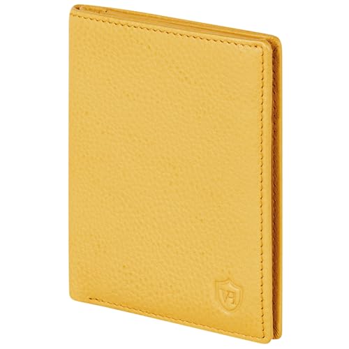 VON HEESEN® Leder Geldbörse Herren & RFID Schutz I Echtleder Geldbeutel für Männer & Damen I Portemonnaie Brieftasche Wallet Portmonee (Gelb) von VON HEESEN