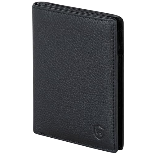 VON HEESEN® Leder Geldbörse Herren & RFID Schutz I Echtleder Geldbeutel für Männer & Damen I Portemonnaie Brieftasche Wallet Portmonee (Schwarz) von VON HEESEN