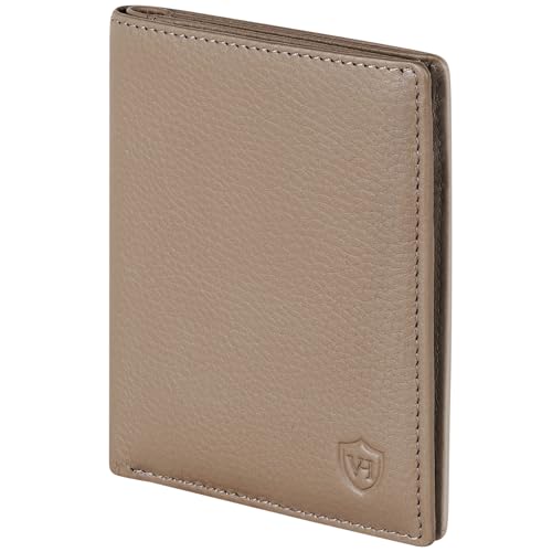 VON HEESEN® Leder Geldbörse Herren & RFID Schutz I Echtleder Geldbeutel für Männer & Damen I Portemonnaie Brieftasche Wallet Portmonee (Taupe) von VON HEESEN