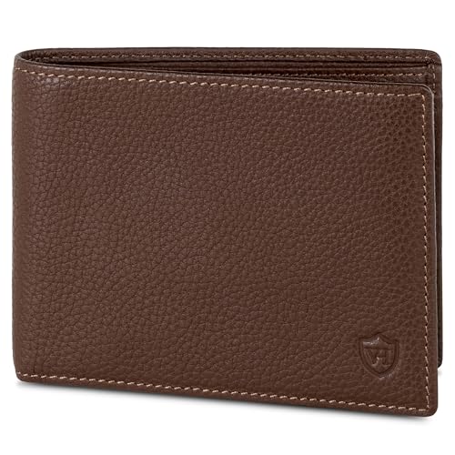 VON HEESEN Leder Geldbörse RFID Schutz I Echtleder Geldbeutel für Damen & Herren I Portemonnaie Brieftasche Wallet Portmonee (Braun) von VON HEESEN