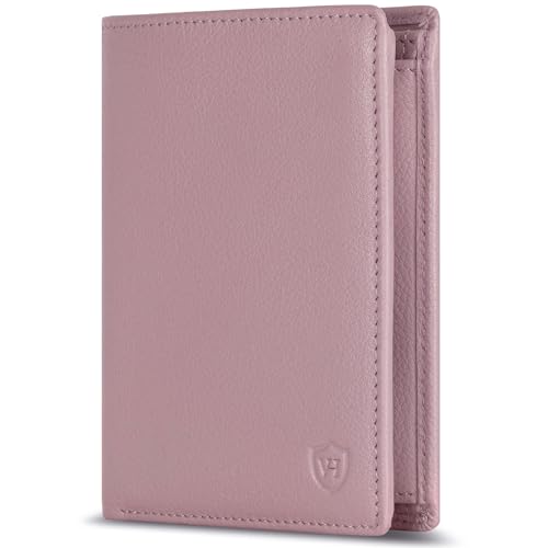 VON HEESEN Leder Geldbörse RFID Schutz I Echtleder Geldbeutel für Damen & Herren I Portemonnaie Brieftasche Wallet Portmonee (Lavendel) von VON HEESEN