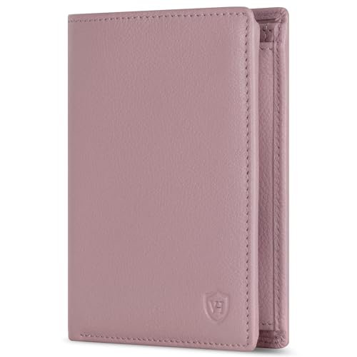 VON HEESEN Leder Geldbörse RFID Schutz I Echtleder Geldbeutel für Damen & Herren I Portemonnaie Brieftasche Wallet Portmonee (Lavendel) von VON HEESEN