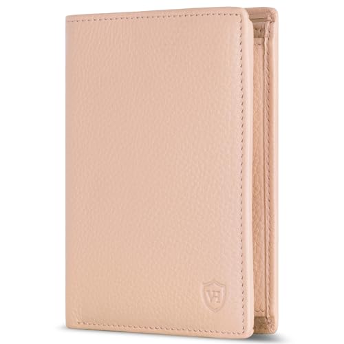 VON HEESEN Leder Geldbörse RFID Schutz I Echtleder Geldbeutel für Damen & Herren I Portemonnaie Brieftasche Wallet Portmonee (Rose) von VON HEESEN