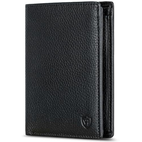 VON HEESEN Leder Geldbörse RFID Schutz I Echtleder Geldbeutel für Damen & Herren I Portemonnaie Brieftasche Wallet Portmonee (Schwarz) von VON HEESEN