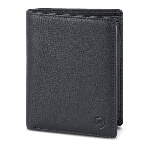 VON HEESEN Leder Geldbörse RFID Schutz I Echtleder Geldbeutel für Damen & Herren I Portemonnaie Brieftasche Wallet Portmonee (Schwarz) von VON HEESEN