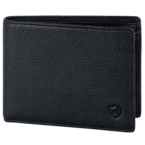 VON HEESEN Leder Geldbörse RFID Schutz I Echtleder Geldbeutel für Damen & Herren I Portemonnaie Brieftasche Wallet Portmonee (Schwarz) von VON HEESEN