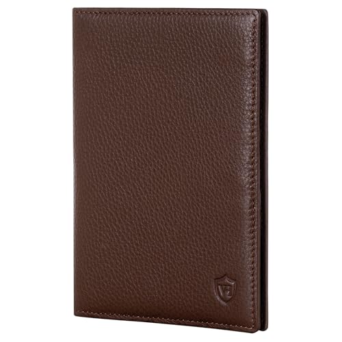 VON HEESEN® Reisepasshülle Leder Etui mit RFID-Schutz - Passhülle Passport Reisepass Mappe Hülle Organizer - Reiseorganizer für Damen & Herren (Braun) von VON HEESEN