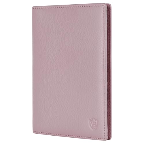 VON HEESEN® Reisepasshülle Leder Etui mit RFID-Schutz - Passhülle Passport Reisepass Mappe Hülle Organizer - Reiseorganizer für Damen & Herren (Lavendel) von VON HEESEN