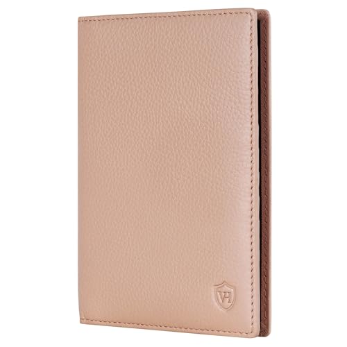 VON HEESEN® Reisepasshülle Leder Etui mit RFID-Schutz - Passhülle Passport Reisepass Mappe Hülle Organizer - Reiseorganizer für Damen & Herren (Rose) von VON HEESEN