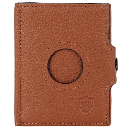 VON HEESEN Airtag Slim Wallet mit XL Münzfach & RFID-Schutz - Airtag Portmonee Herren klein aus echtem Leder - Mini Geldbörse - Kreditkartenetui Kartenetui - Portemonnaie Geldbeutel Cognac VON HEESEN Airtag Slim Wallet mit XL Münzfach & RFID-Schutz - Airtag Portmonee Herren klein aus echtem Leder - Mini Geldbörse - Kreditkartenetui Kartenetui - Portemonnaie Geldbeutel Cognac von VON HEESEN
