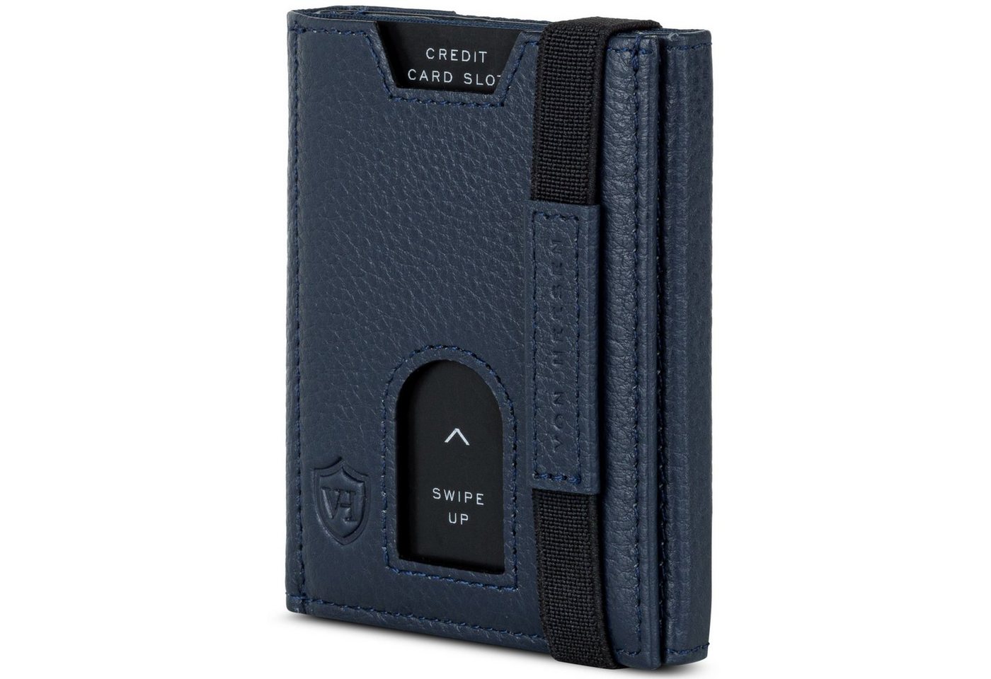 VON HEESEN Geldbörse Whizz Wallet mit RFID-Schutz und 6 Kartenfächer (Blau), Slim Wallet Geldbeutel Portemonnaie inkl. RFID-Schutz & Geschenkbox von VON HEESEN