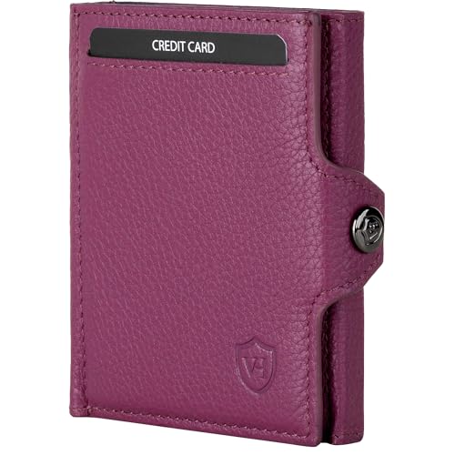 VON HEESEN Slim Wallet mit Münzfach & RFID-Schutz - Mini Geldbörse Herren & Damen - Kartenetui Kreditkartenetui - Portmonee Geldbeutel Portemonnaie klein (Pink) von VON HEESEN