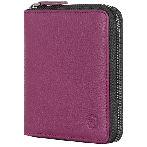 VON HEESEN Leder Geldbörse für Damen & Herren (1 Hauptfach, Pink) von VON HEESEN