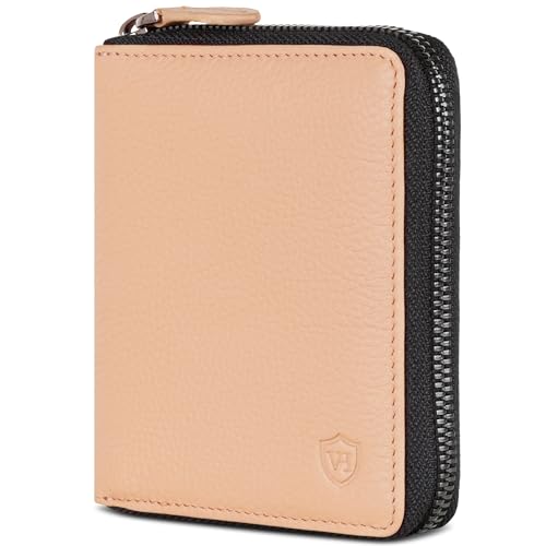 VON HEESEN Leder Geldbörse mit RFID-Schutz - Portemonnaie für Damen & Herren aus echtem Leder - Wallet mit Münzfach - Geldbeutel für Frauen und Männer in Rose von VON HEESEN
