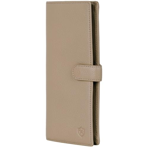 VON HEESEN Leder Geldbörse mit RFID-Schutz - Portemonnaie für Damen & Herren aus echtem Leder - Wallet mit Münzfach - Geldbeutel für Frauen und Männer in Taupe von VON HEESEN