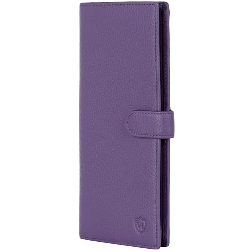 VON HEESEN Leder Geldbörse für Damen & Herren (Medium, Violet) von VON HEESEN