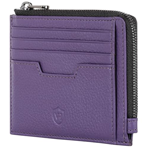 VON HEESEN Leder Kartenetui Geldbörse Herren & Damen Kreditkartenetui (Medium, Violet) von VON HEESEN