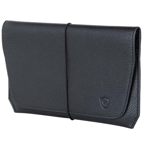 VON HEESEN Leder Reisepasshülle mit RFID-Schutz - Passport-Hülle aus echtem Leder - Reisepass-Organizer für stilbewusste Damen & Herren in Schwarz von VON HEESEN