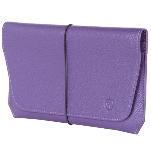 VON HEESEN Leder Reisepasshülle mit RFID-Schutz - Passport-Hülle aus echtem Leder - Reisepass-Organizer für stilbewusste Damen & Herren in Violet von VON HEESEN