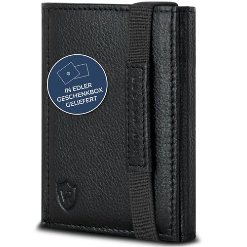 VON HEESEN Münzbörse Herren (Schwarz, Mini MÜNZFACH) von VON HEESEN