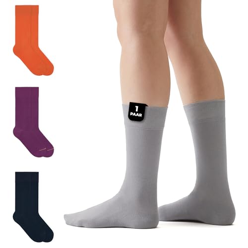 von Jungfeld - 1 Paar Herren Socken aus Bio-Baumwolle - Strumpf Herrensocken Gr. 39-41 grau von von Jungfeld