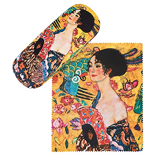 VON LILIENFELD Brillenetui Gustav Klimt Dame mit Fächer Motiv Kunst Etui Brille Mikrofaser Brillenputztuch Brillenbox Stabiles Hardcase Set mit Stoff bezogen VON LILIENFELD Brillenetui Gustav Klimt Dame mit Fächer Motiv Kunst Etui Brille Mikrofaser Brillenputztuch Brillenbox Stabiles Hardcase Set mit Stoff bezogen von VON LILIENFELD