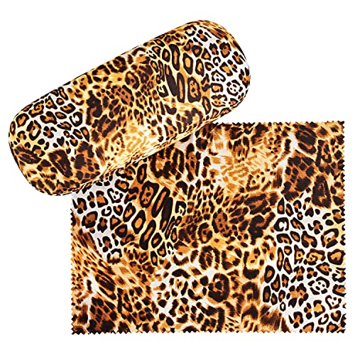 VON LILIENFELD Brillenetui Leopard Animalprint Raubkatze Motiv Etui Brille Mikrofaser Brillenputztuch Brillenbox Stabiles Hardcase Set mit Stoff bezogen von VON LILIENFELD