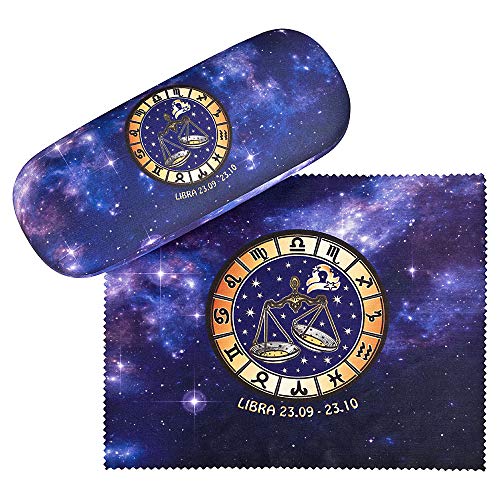 VON LILIENFELD Brillenetui Sternzeichen Waage Motiv Etui Brille Mikrofaser Brillenputztuch Brillenbox Stabiles Hardcase Set mit Stoff bezogen VON LILIENFELD Brillenetui Sternzeichen Waage Motiv Etui Brille Mikrofaser Brillenputztuch Brillenbox Stabiles Hardcase Set mit Stoff bezogen von VON LILIENFELD