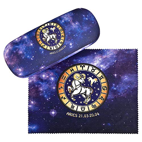 VON LILIENFELD Brillenetui Sternzeichen Widder Motiv Etui Brille Mikrofaser Brillenputztuch Brillenbox Stabiles Hardcase Set mit Stoff bezogen VON LILIENFELD Brillenetui Sternzeichen Widder Motiv Etui Brille Mikrofaser Brillenputztuch Brillenbox Stabiles Hardcase Set mit Stoff bezogen von VON LILIENFELD