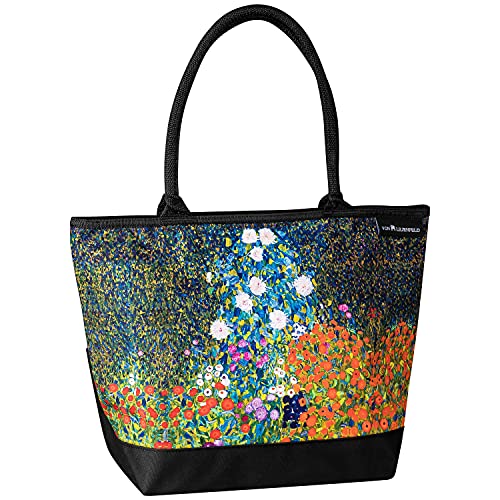 VON LILIENFELD Handtasche Damen Gustav Klimt Bauerngarten Shopper Maße L42 x H30 x T15 cm Strandtasche Henkeltasche Büro von VON LILIENFELD