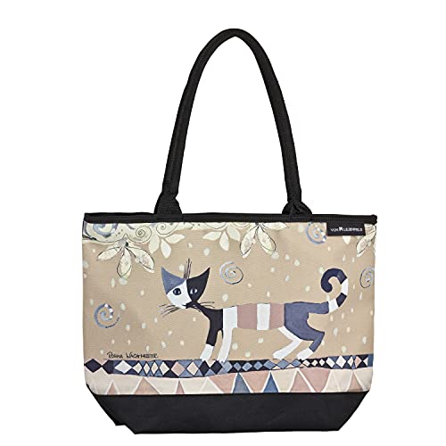 VON LILIENFELD Handtasche Damen Kunst Katzen Motiv Rosina Wachtmeister Brunello Shopper Maße L42 x H30 x T15 cm Strandtasche Henkeltasche Büro von VON LILIENFELD