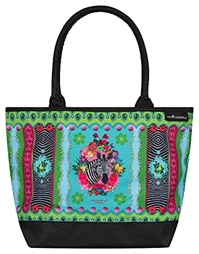 VON LILIENFELD Handtasche Damen Kunst Motiv Zebra´s Garden Shopper Maße L42 x H30 x T15 cm Strandtasche Henkeltasche Büro von VON LILIENFELD