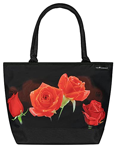 VON LILIENFELD Handtasche Blumen Rosen Bouquet Shopper Maße L42 x H30 x T15 cm Strandtasche Henkeltasche Büro von VON LILIENFELD