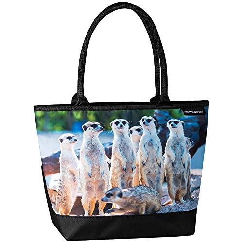 VON LILIENFELD Handtasche Erdmännchen Surikat Meerkatze Motiv Shopper Maße cm L42 x H30 x T15 Strandtasche Henkeltasche Büro von VON LILIENFELD