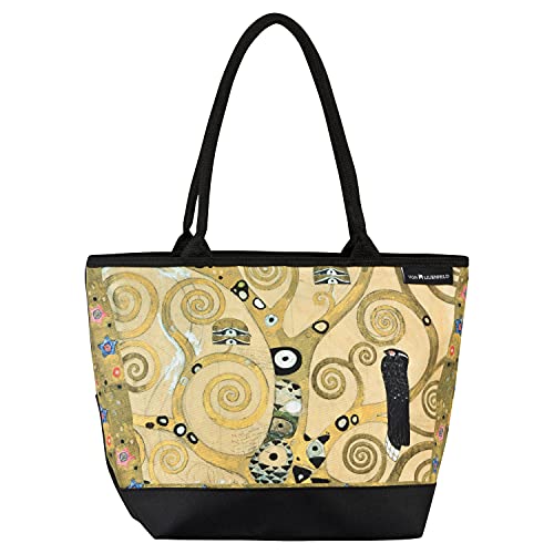 VON LILIENFELD Handtasche Damen Motiv Kunst Gustav Klimt Lebensbaum Shopper Maße L42 x H30 x T15 cm Strandtasche Henkeltasche Büro von VON LILIENFELD