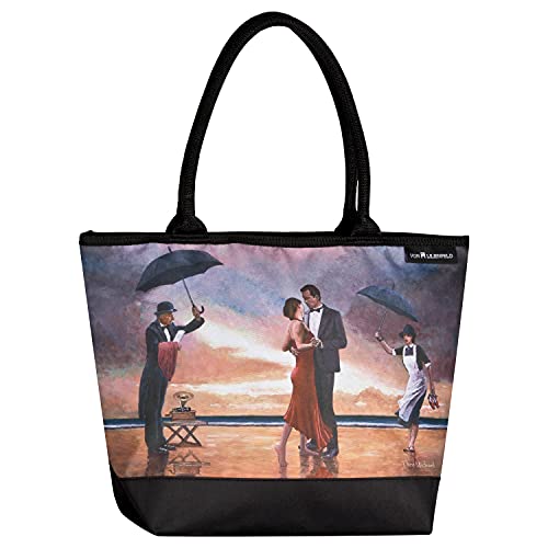 VON LILIENFELD Handtasche Damen Motiv Kunst Theo Michael Hommage to The Singing Butler Motiv Kunst Shopper Maße cm L42 x H30 x T15 Strandtasche Henkeltasche Büro von VON LILIENFELD