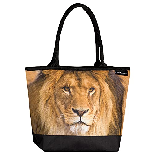 VON LILIENFELD Handtasche Löwe Raubkatze Motiv Shopper Maße L42 x H30 x T15 cm Strandtasche Henkeltasche Büro von VON LILIENFELD