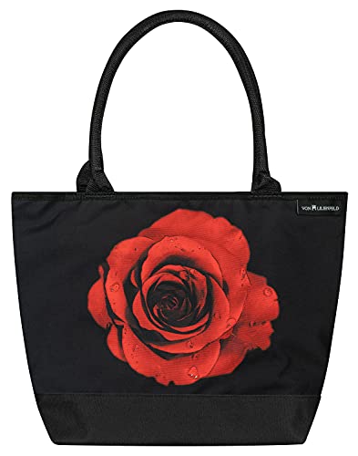 VON LILIENFELD Handtasche Rose Blume Blüte Motiv Shopper Maße cm L42 x H30 x T15 Strandtasche Henkeltasche Büro von VON LILIENFELD