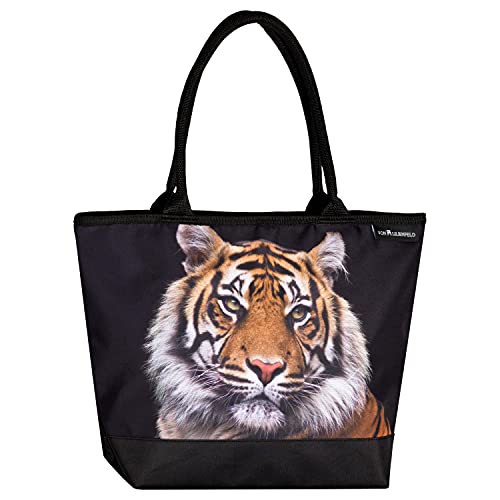 VON LILIENFELD Handtasche Tiger Raubkatze Motiv Shopper Maße cm L42 x H30 x T15 Strandtasche Henkeltasche Büro von VON LILIENFELD