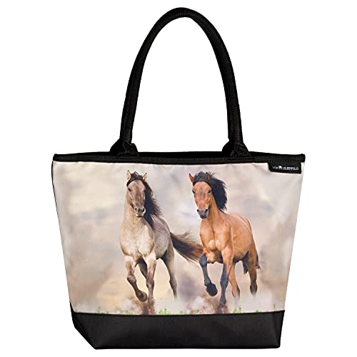 VON LILIENFELD Handtasche Pferd Wildpferde Motiv Shopper Maße L42 x H30 x T15 cm Strandtasche Henkeltasche Büro von VON LILIENFELD