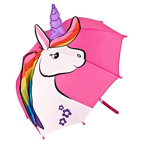 VON LILIENFELD Regenschirm Kinderschirm Kinderregenschirm Einhorn Regenbogen Mähne pink rosa Junge Mädchen Kids bis ca. 8 Jahre von VON LILIENFELD