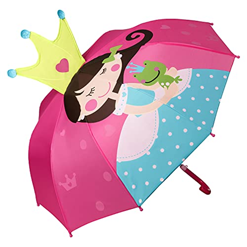 VON LILIENFELD Regenschirm Kinderschirm Kinderregenschirm Prinzessin mit Frosch Junge Mädchen pink bis ca. 8 Jahre von VON LILIENFELD